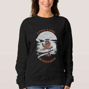 Sudadera Mapache Kayak Cute Lago Cruzado Retro Minnesota