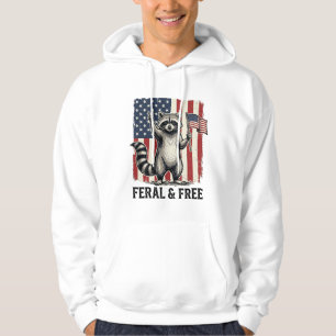 Sudadera Mapache Patriótico Salvaje y Libre Camiseta Vintag