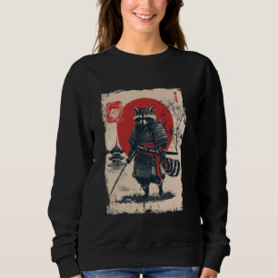 Sudadera Mapache Samurái Japonés con Katana Guerrero Japón