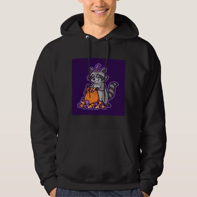 Sudadera Mapache truco o trato Halloween (Anverso)