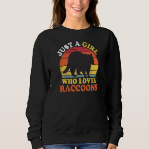 Sudadera Mapache Vintage Solo Una Chica Que Ama Mapaches