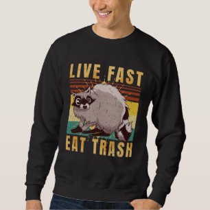 Sudadera Mapache  Vive Rápido Come Basura  Camping Retro Vi