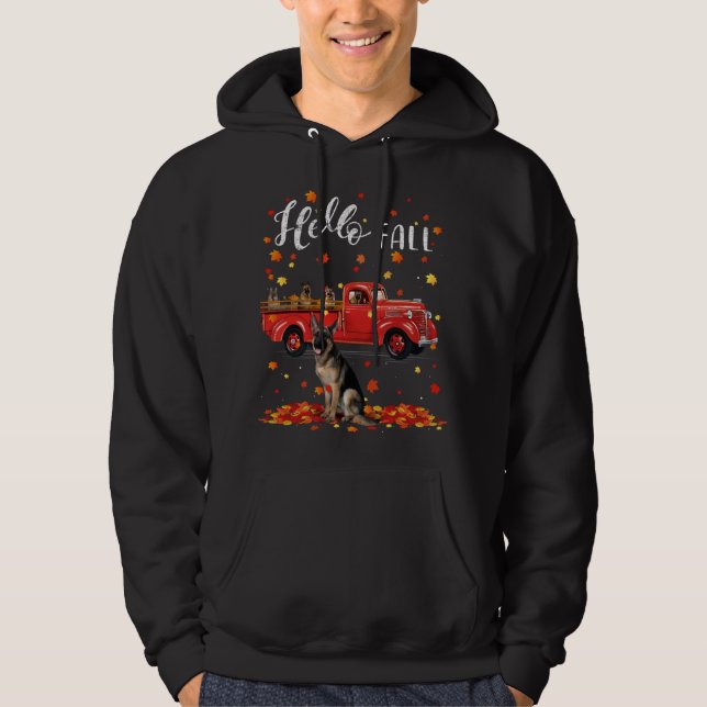 Sudadera Maple German Shepherd Dog Leaf Fall Otoño Red Tru (Anverso)