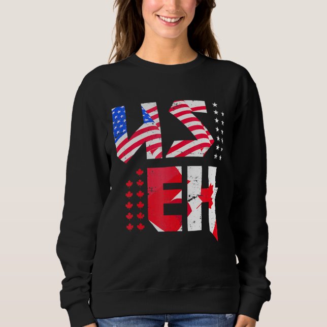 Sudadera Maple Leaf Uu Flag Orgullo Canadiense Estadouniden (Anverso)