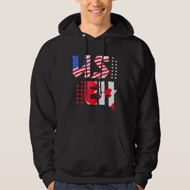 Sudadera Maple Leaf Uu Flag Orgullo Canadiense Estadouniden (Anverso)
