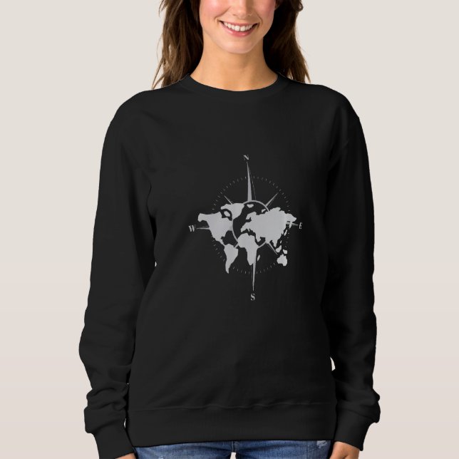 Sudadera Maps directions compass world   (Anverso)