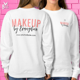 Sudadera Maquillaje de Logo de Escritura Rosa con Rubor Neg