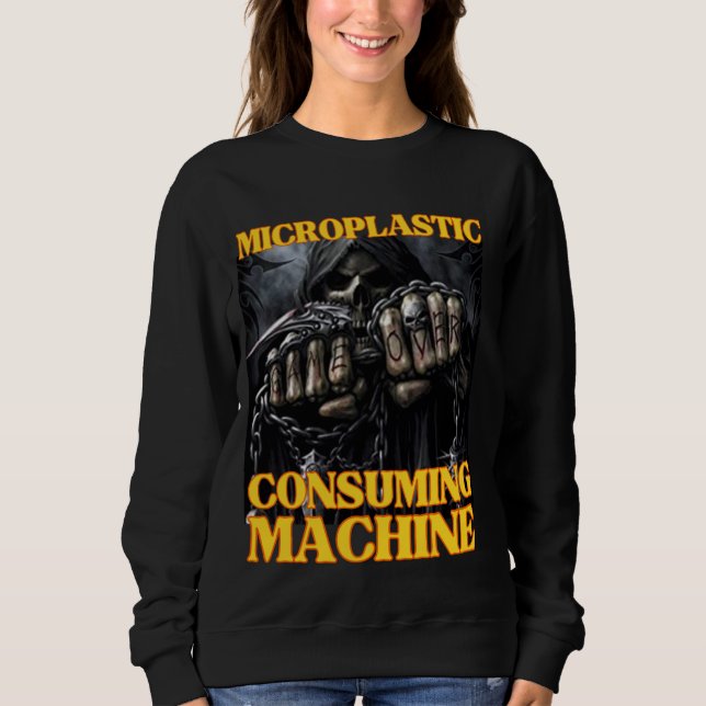 Sudadera Máquina de consumo microplástica Funny Edgy Hard S (Anverso)