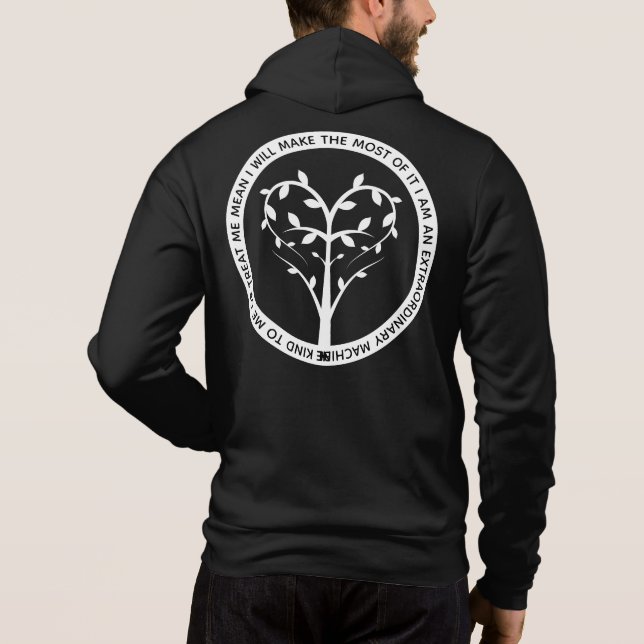 Sudadera máquina extraordinaria de árbol de amor (Reverso)