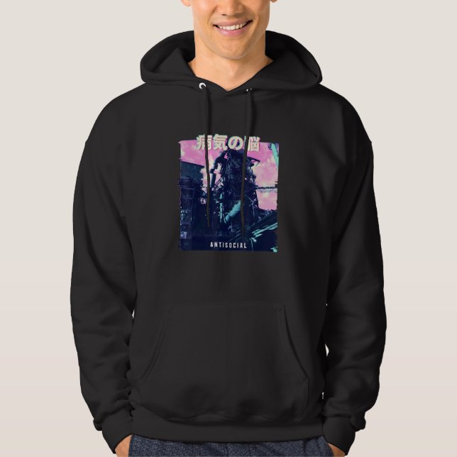 Sudadera Máquina retro de vaporwave estética Glitch 80 (Anverso)