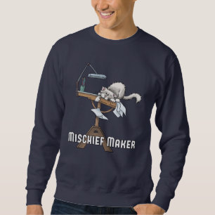 Sudadera Maquinador de daños de gato blanco