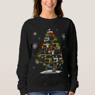 Sudadera Máquinas de coser árboles de Navidad iluminan terr