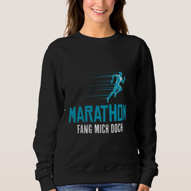 Sudadera MARATHON ME CAPTURARÁ SI PUEDES Correr Funny Runne (Anverso)