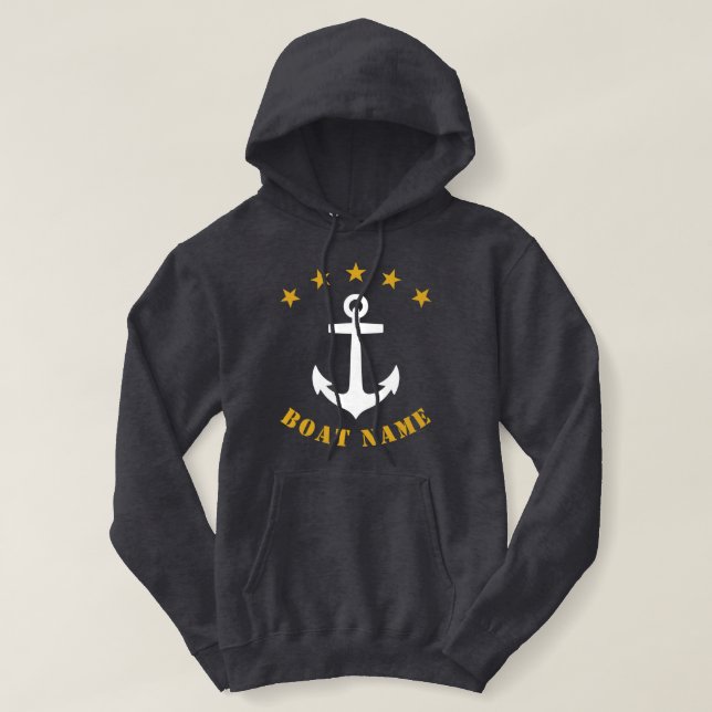 Sudadera Marca clásica estrella de oro nombre barco gris (Diseño del anverso)