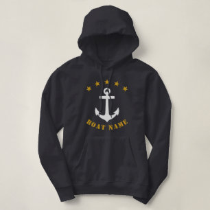Sudadera Marca clásica estrella de oro nombre barco gris