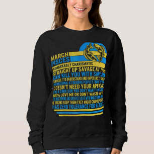 Sudadera March Pisces Hechos Rótulo Zodiaco Astrología de G