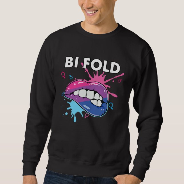 Sudadera Marcha del Orgullo Bisexual del Arcoíris Plegable  (Anverso)