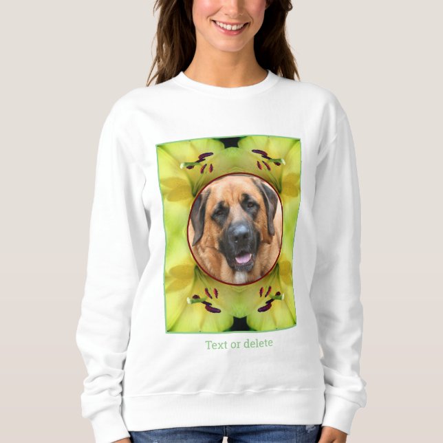 Sudadera Marco de flor amarillo Lily crea tu propia foto (Anverso)