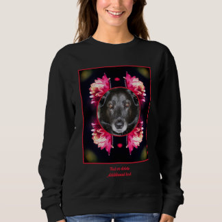 Sudadera Marco de flores rojas crea tu propia foto Mascota