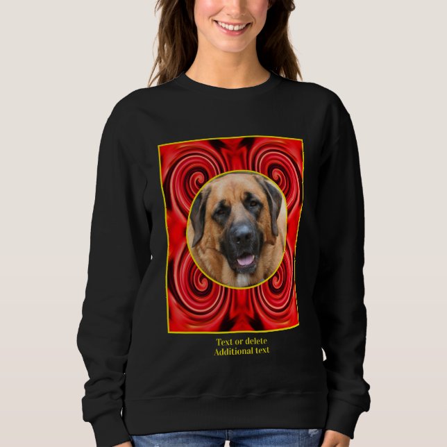 Sudadera Marco de Swirls Rojo Crea Tu Propia Foto Mascota (Anverso)