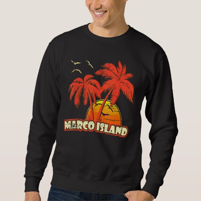 Sudadera Marco Island Summer Palm Trees 80 Beach Sunset (Anverso)