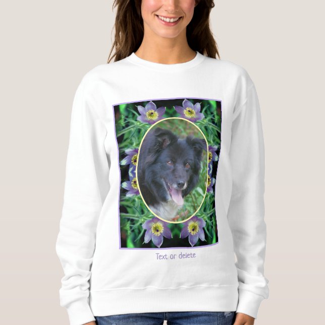 Sudadera Marco Purple Pasque Flores Crea Tu Propia Foto (Anverso)