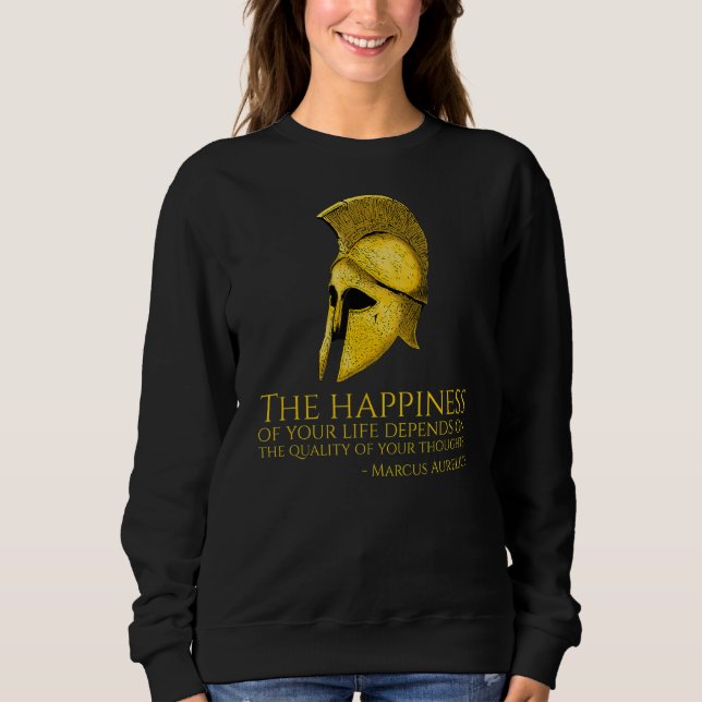 Sudadera Marcus Aurelius Stoic Cita Sobre La Felicidad Roma (Anverso)