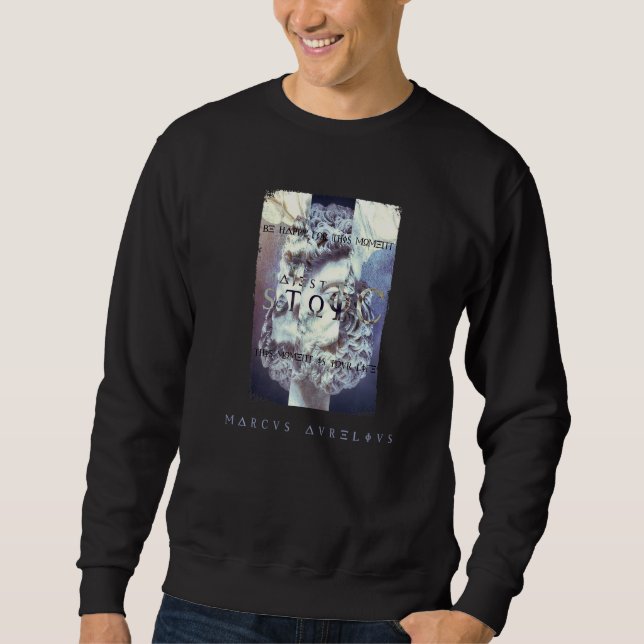 Sudadera Marcus Aurelius Stoicism Be Happy Motivation Phi (Anverso)