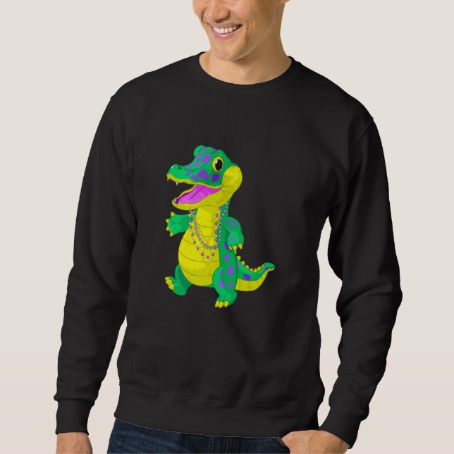 Sudadera Mardi Gras Alligator Beads Festival Parade Party B (Anverso)