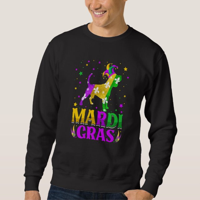 Sudadera Mardi Gras Beagle Dog Lover Carnival Jester Premiu (Anverso)