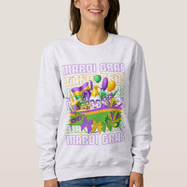Sudadera MARDI GRAS Coquette Mascarada (Anverso)