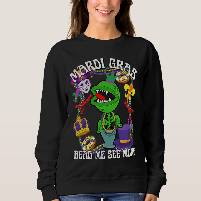 Sudadera Mardi Gras Crawfish Crawdad Feed Me Beads Jester H (Anverso)