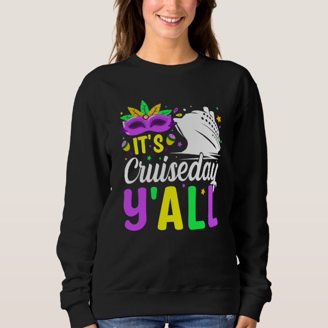 Sudadera Mardi Gras Cruiseday Y'all celebrations parade par (Anverso)