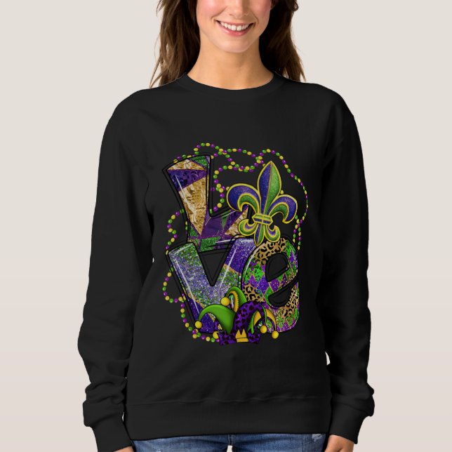 Sudadera Mardi Gras Day For Girls Kids I Love Mardi Gras (Anverso)
