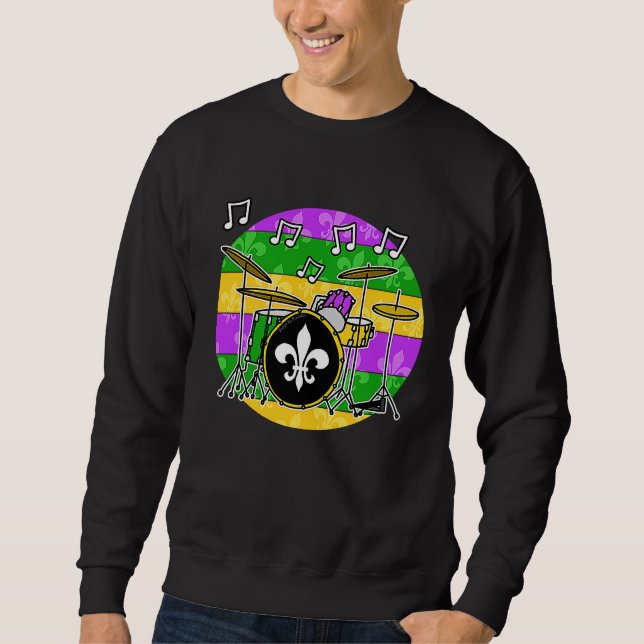Sudadera Mardi Gras Drums Drummer Percussionist Musician (Anverso)