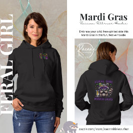 Sudadera Mardi Gras Feral Chica Raccoon Pullover Hoodie