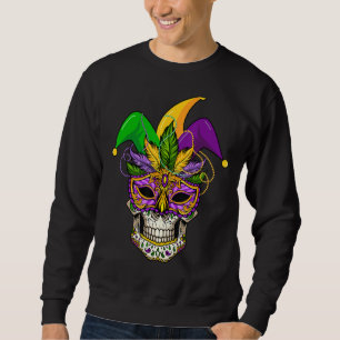 Sudadera Mardi Gras Fiesta Sugar Skull Máscara Y Gorra Funn