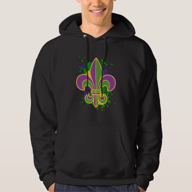 Sudadera Mardi Gras Fleur De Lis Paint Splatter for men wom (Anverso)