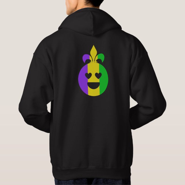 Sudadera Mardi Gras Happy Face Sonriente Fleur-de-Lis Funny (Reverso)