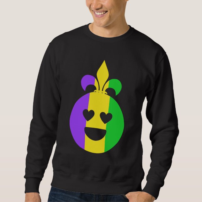 Sudadera Mardi Gras Happy Face Sonriente Fleur-de-Lis Funny (Anverso)