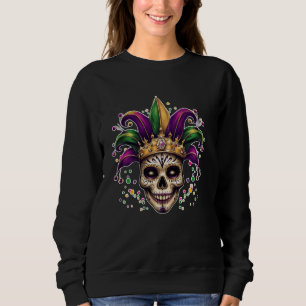 Sudadera Mardi Gras Joker Sugar Skull Carnaval Nueva Orlean