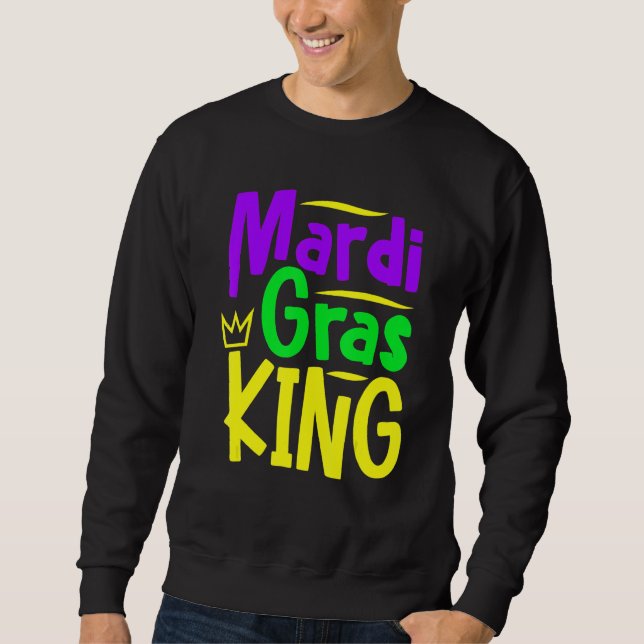 Sudadera Mardi Gras King Costume Carnival Mardi Gras Men Bo (Anverso)