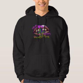 Sudadera Mardi Gras Leopard Lips Fleur New Orleans Carnival