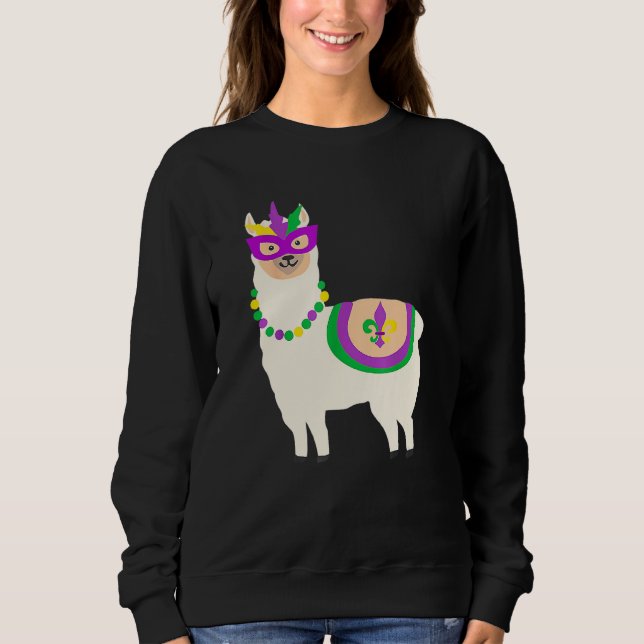 Sudadera Mardi Gras Llama Divertido Carnaval Fiesta Martes (Anverso)
