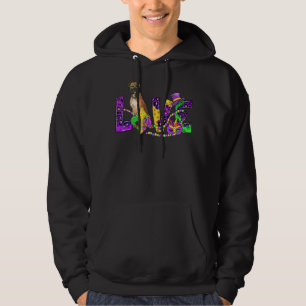 Sudadera Mardi Gras Love Festival Leopard Boxer Dog