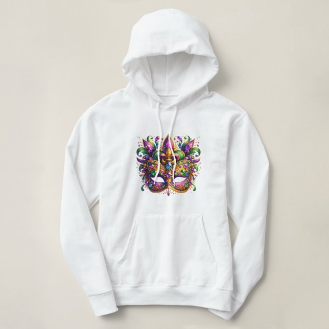 Sudadera Mardi Gras Mask  (Diseño del anverso)