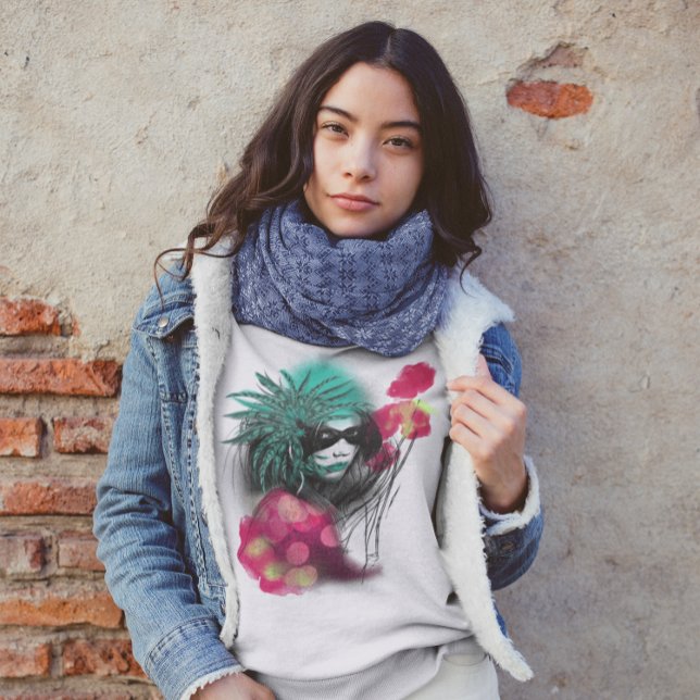 Sudadera Mardi Gras Masked Carnival Girl New Orleans (Subido por el creador)