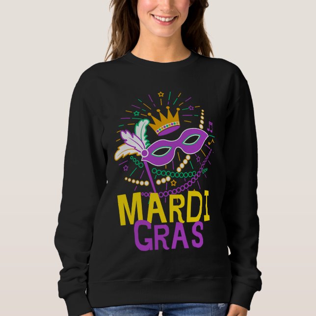 Sudadera Mardi Gras Masquerade Mardi Parade Costume Mens &  (Anverso)