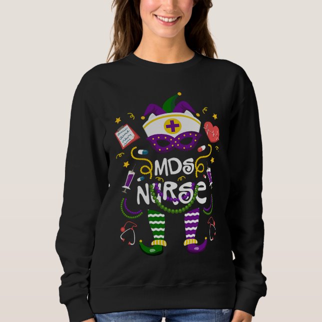 Sudadera Mardi Gras MDS Nurse Women Costume Mardi Gras Nurs (Anverso)