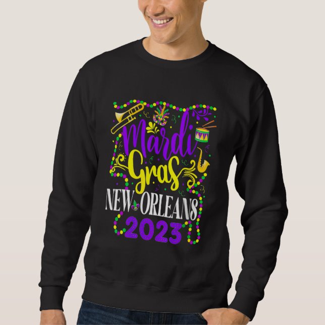 Sudadera Mardi Gras New Orleans 2023 Funny Friends and Fami (Anverso)